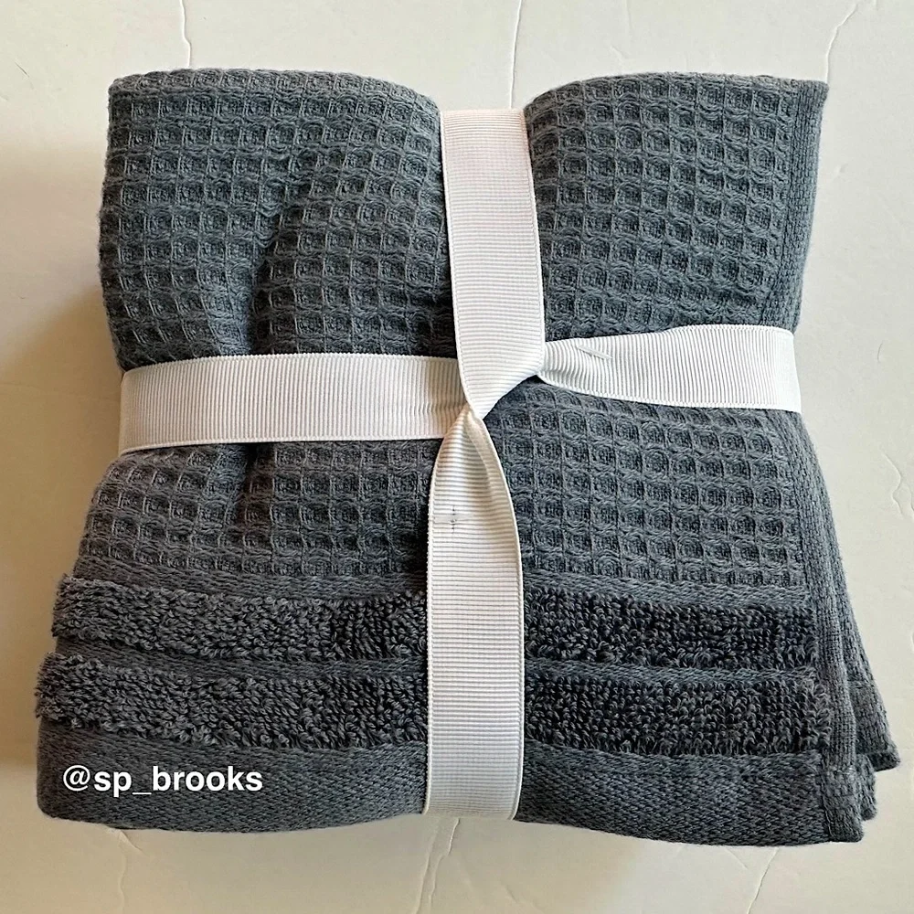 🎁8PC Hotel Balfour Bath Towel Set with 1 BATH, 2H & 5W - Flint Slate Blue/Gray